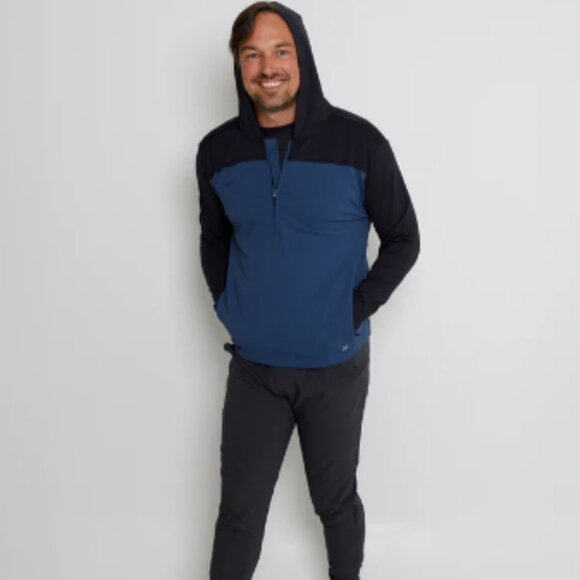 Sandor Hoodie - Black/Dark Oval Y BYU Hooded 1/4 Zip Jacket - AndersonOrd - Picture 7 of 9